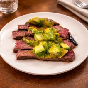 Flank Steak Avocado Chimichurri